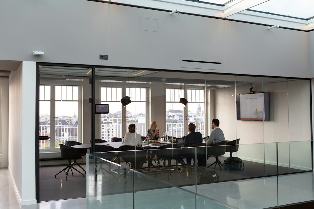 group discussion in conference room