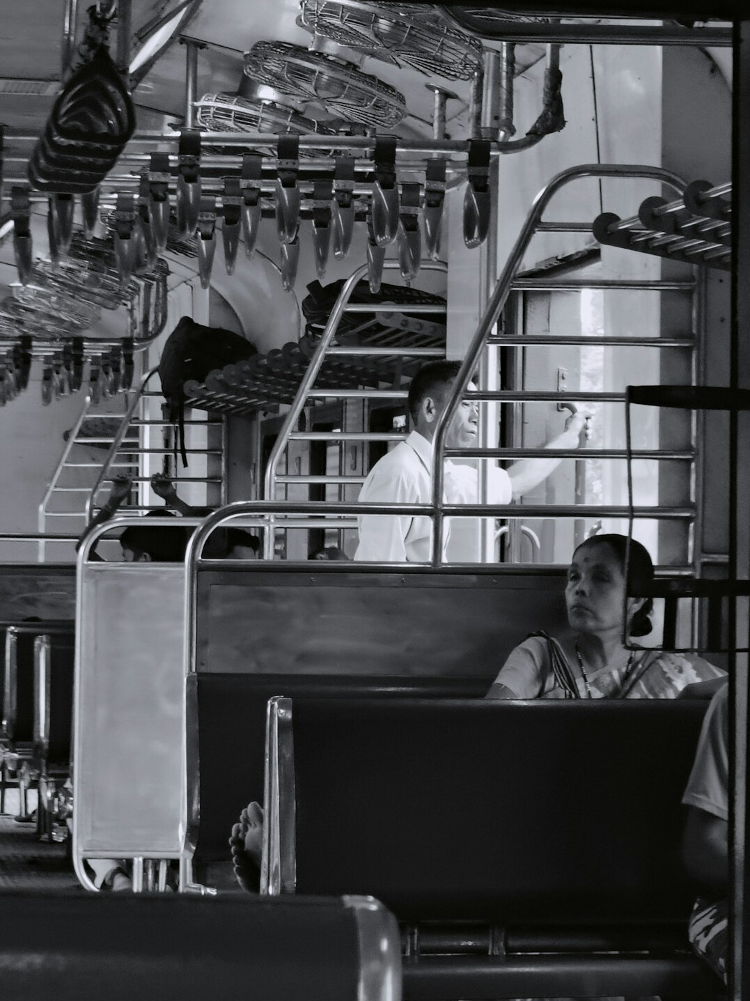 crowded public transport interior