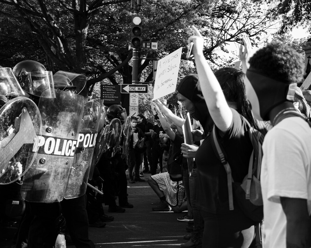 crowd at social protest
